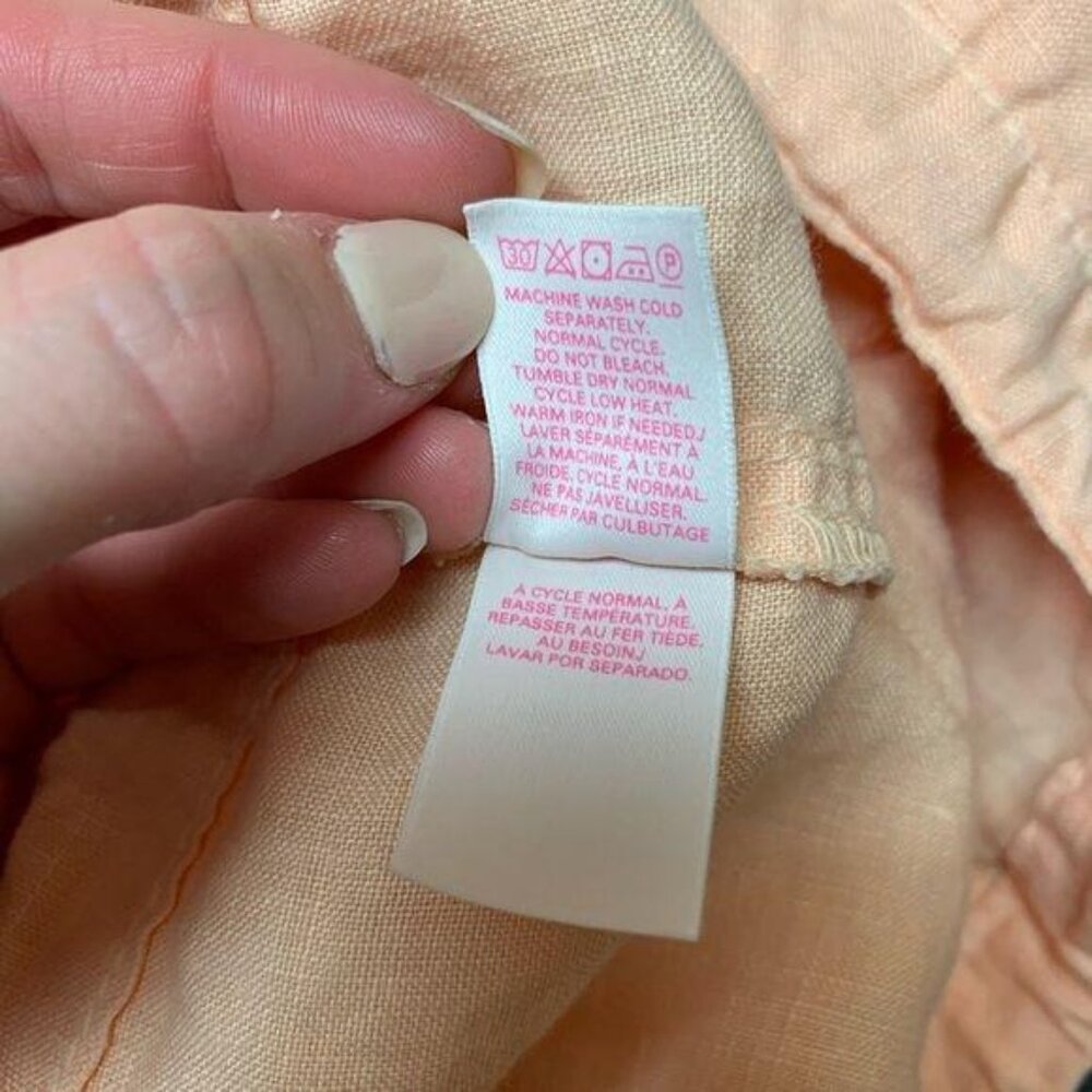 Victoria’s Secret Peach Linen Drawstring Pants Sz 2P - Picture 8 of 9